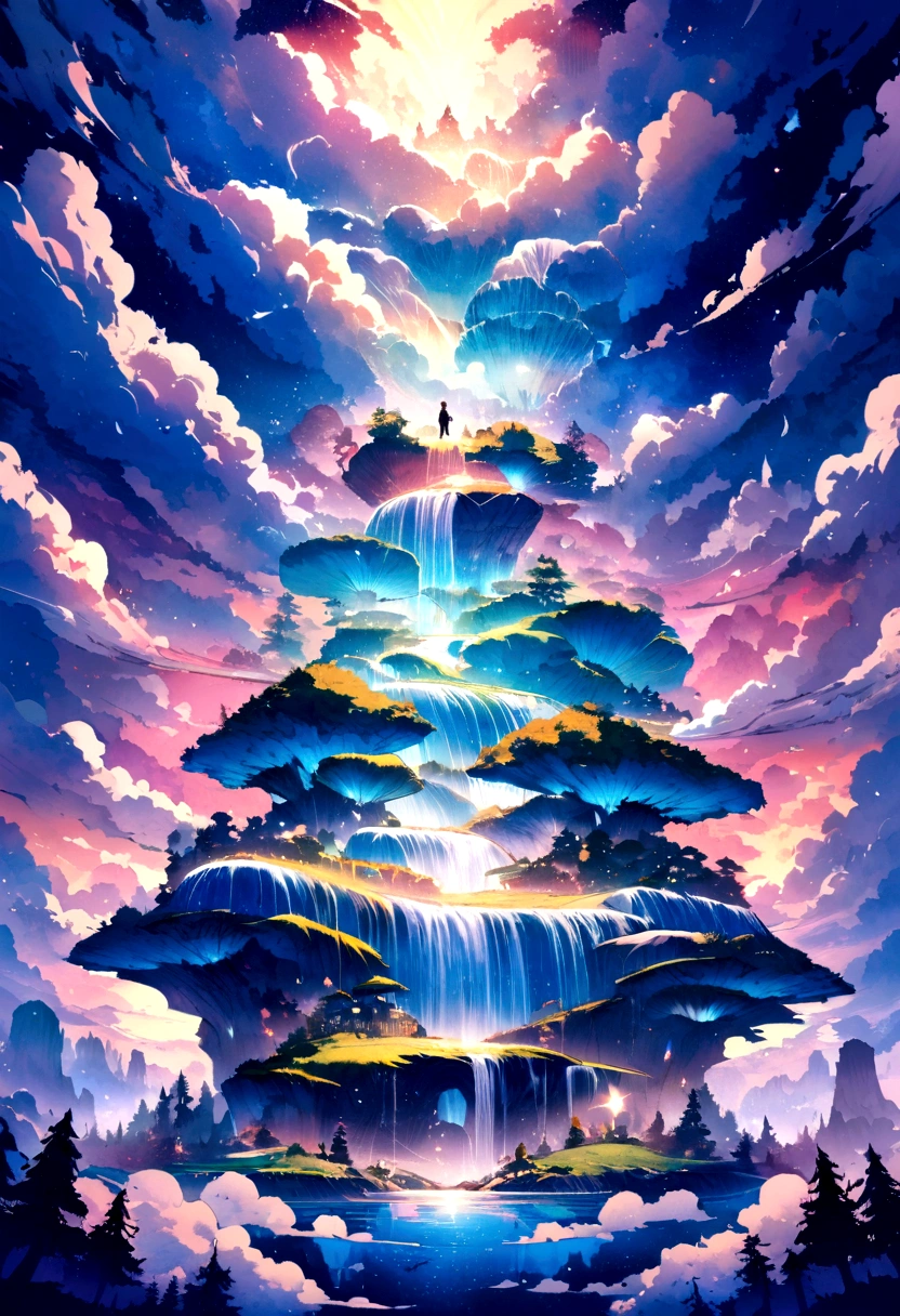 microphone in fantastic landscape
