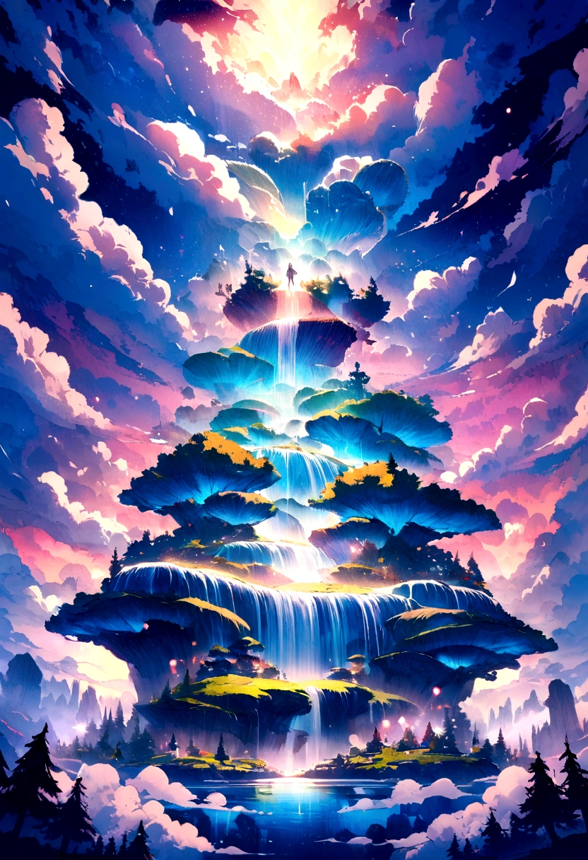microphone in fantastic landscape