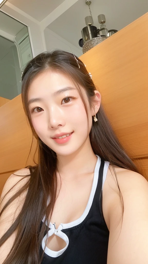 there is a woman that is sitting down with a cell phone, Yoshitomo Nara, young cute wan asian face 20 years old