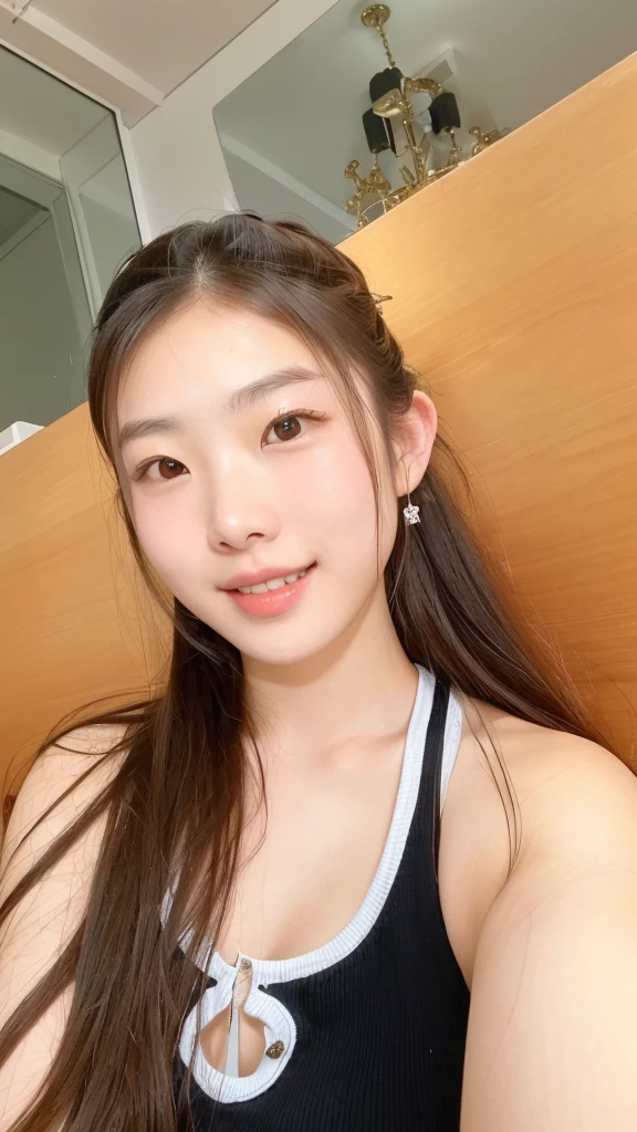 there is a woman that is sitting down with a cell phone, Yoshitomo Nara, young cute wan asian face 20 years old