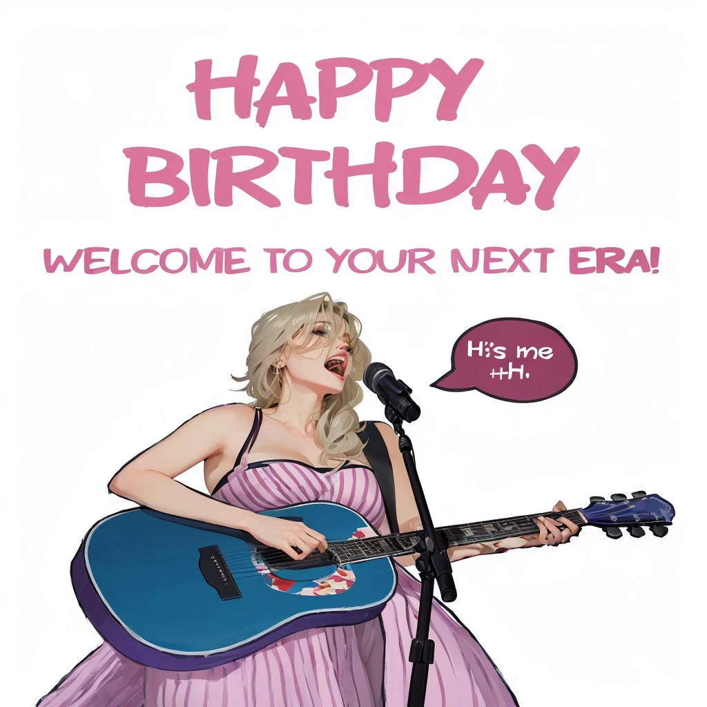 Image of a woman holding a guitar and singing into a microphone，
