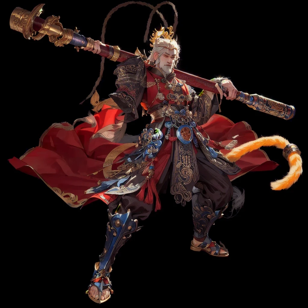 Chinese mythological story of the Monkey King,Hold a golden hoop stick,Fighting Buddha,Strong combat capability,monkey