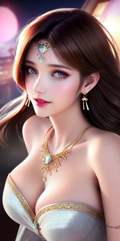 best quality, masterpiece, highres, 1girl, transparent silk china dress, beautiful face, hair ornament, looking at viewer, smile, closed mouth,lips, dress,hair ornament, necklace, jewelry, long hair, earrings, Beautiful face,upon_body, tyndall effect,photorealistic, dark studio, rim lighting, two tone lighting,(high detailed skin:1.2), 8k uhd, dslr, soft lighting, high quality, volumetric lighting, candid, Photograph, high resolution, 4k, 8k, Bokeh
