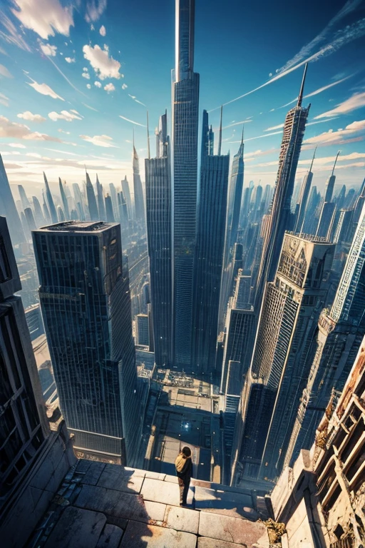 Highest quality、A ruined futuristic city、dim、Surrealism