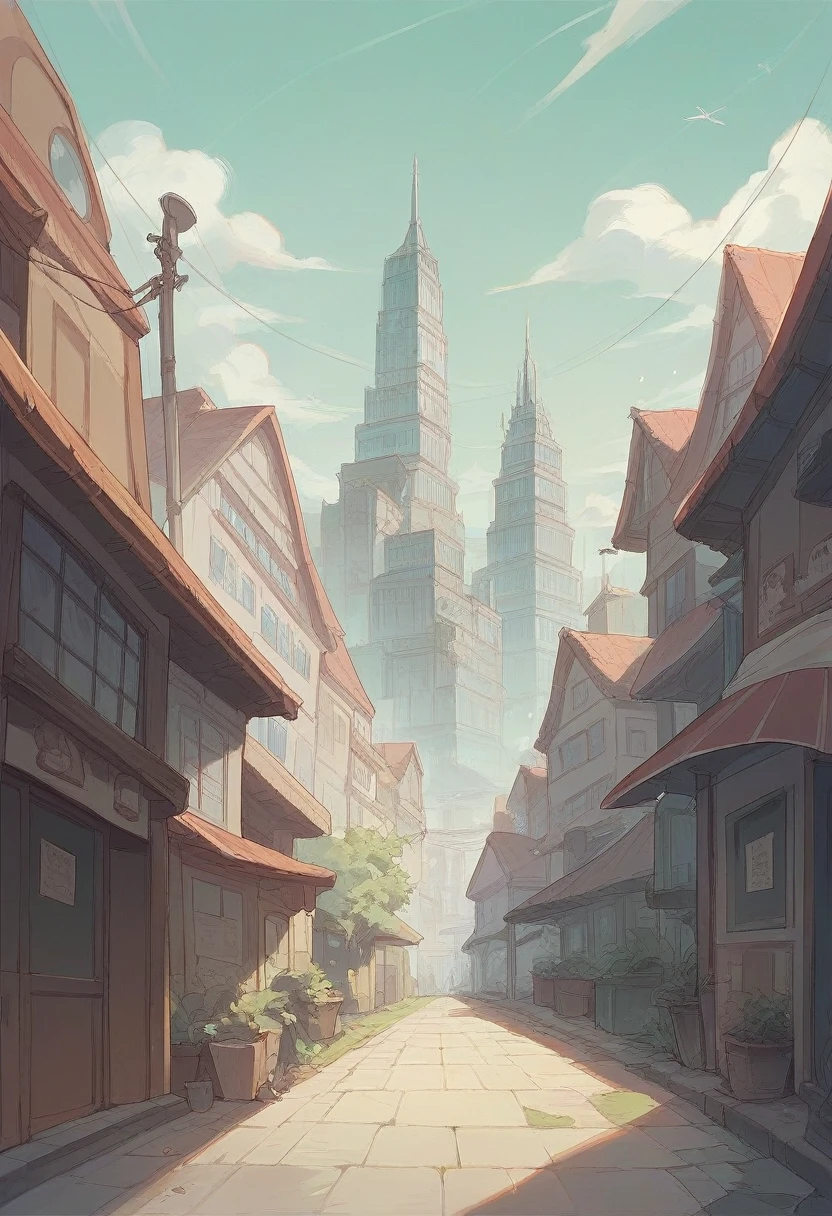 The 18 years old boy observing the city from the bridge anime style