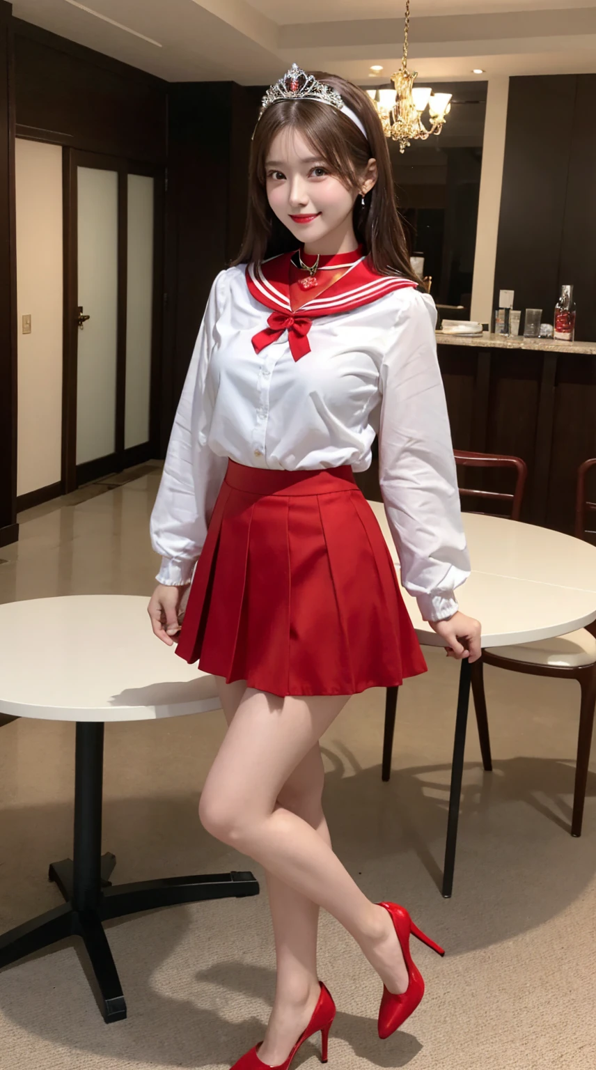 masterpiece, best quality, highres,
perfect anatomy,
(solo, 1 girl),
(looking away),
(from below, ground level shot), (lower body),
light blonde hair, bob hair, blunt bangs, straight hair, (large breasts), (pale skin:0.8),
skirt, ribbon, sailor collar, , pleated skirt, red scarf,
underwear, (white panties),
smile,
standing,
school,
night, darkness, dimly light, faint light,
