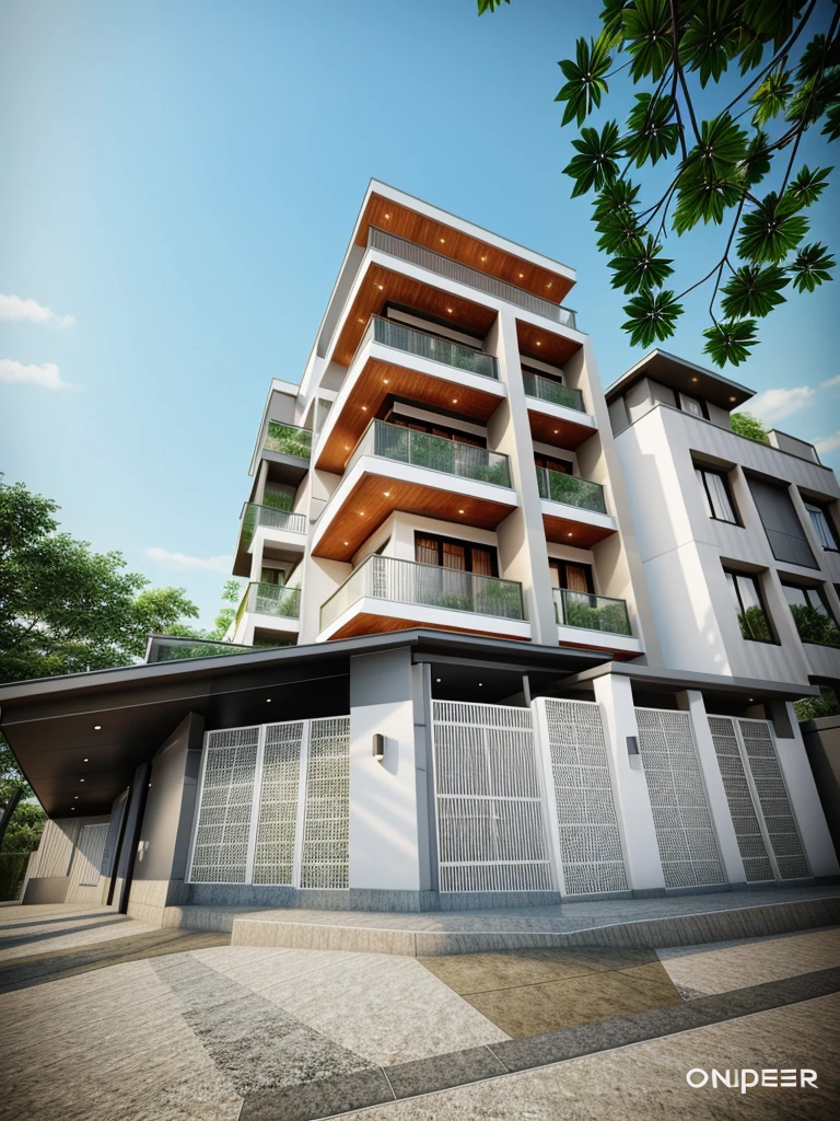 Modern architectural house model, The main materials are white walls and imitation stone paint, glass railing, A road runs in front of the house, (RAW images, real, best quality, masterpiece: 1.2), Looks modern minimalist light brightness from inside: 1.2, dynamic light: 1.3, (siêu real, portrait: 1.2), High Quality, daylight, high contrast: 0.5 perfect lighting, ArchDaily, masterpiece đương đại đoạt giải, masterpiece đương đại, masterpiece được thiết kế tốt, contemporary modern house, A captivating modern blend, Award-winning modern design, beautiful lines, Exquisite details.