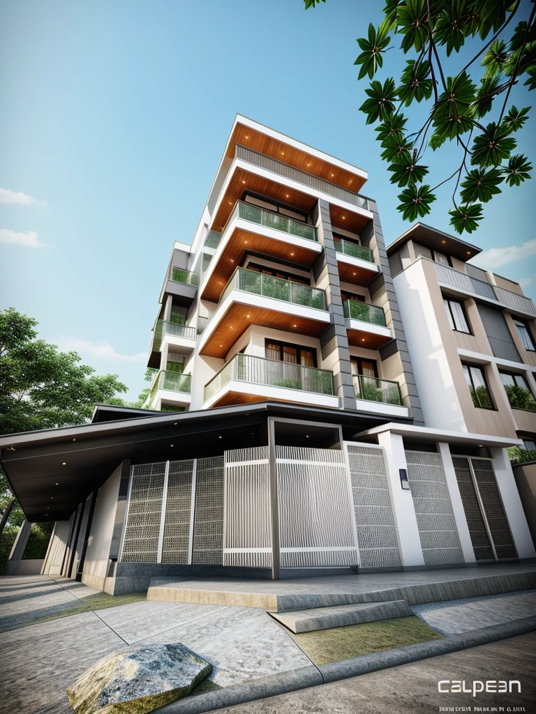 Modern architectural house model, The main materials are white walls and imitation stone paint, glass railing, A road runs in front of the house, (RAW images, real, best quality, masterpiece: 1.2), Looks modern minimalist light brightness from inside: 1.2, dynamic light: 1.3, (siêu real, portrait: 1.2), High Quality, daylight, high contrast: 0.5 perfect lighting, ArchDaily, masterpiece đương đại đoạt giải, masterpiece đương đại, masterpiece được thiết kế tốt, contemporary modern house, A captivating modern blend, Award-winning modern design, beautiful lines, Exquisite details.