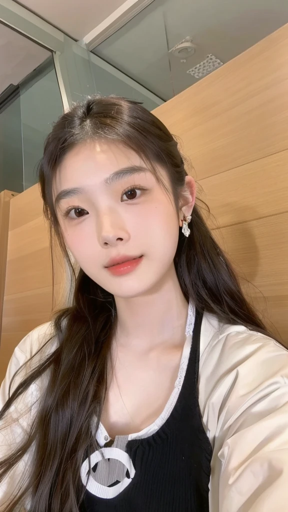 there is a woman that is sitting down with a cell phone, Yoshitomo Nara, young cute wan asian face 20 years old