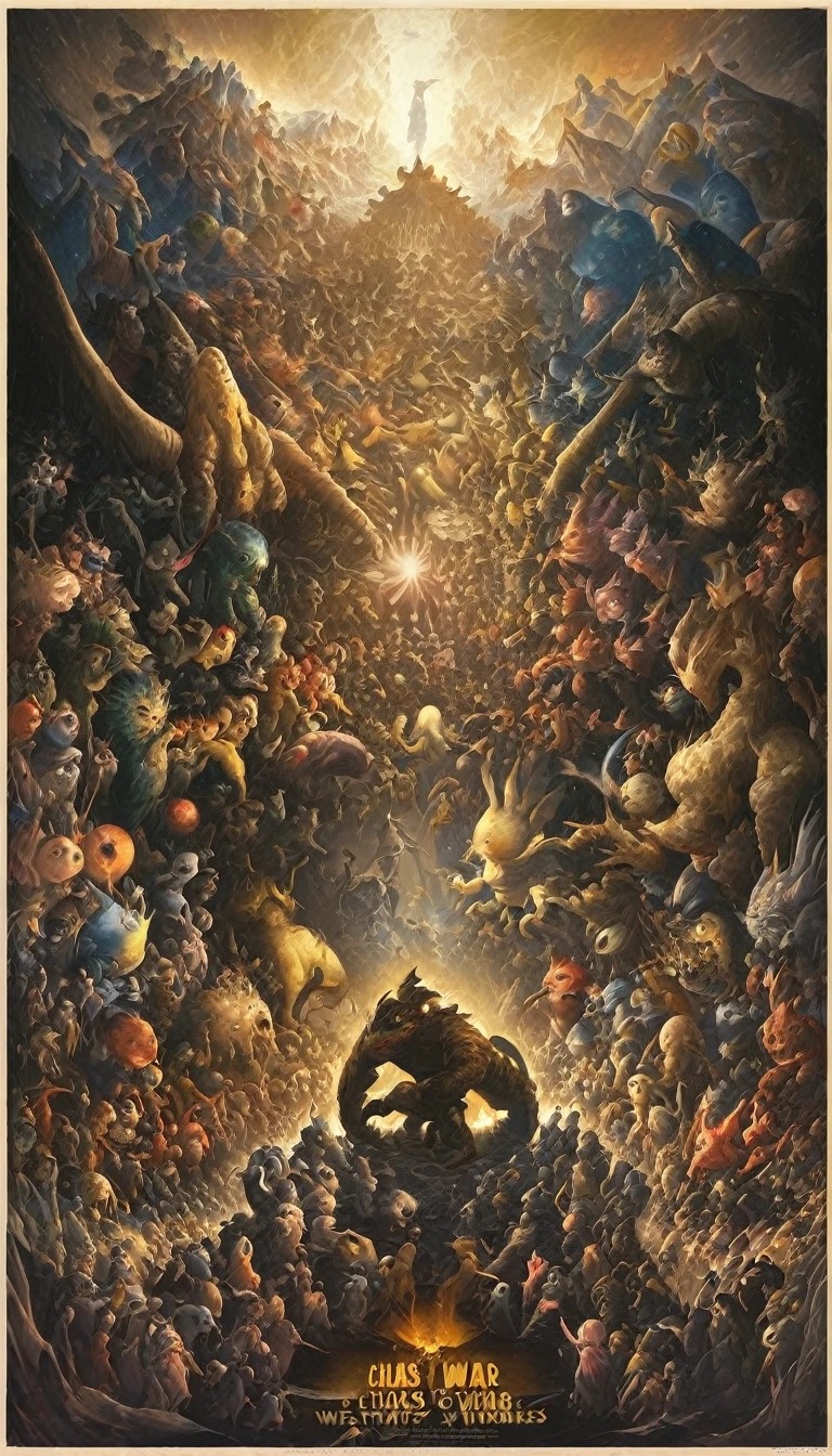 Highest quality、masterpiece、Surreal Posters、chaos、chaos、宇宙大war、Space Monsters、Humanity facing monsters、war、優しいwar、like&piece、darkness、Light of hope、