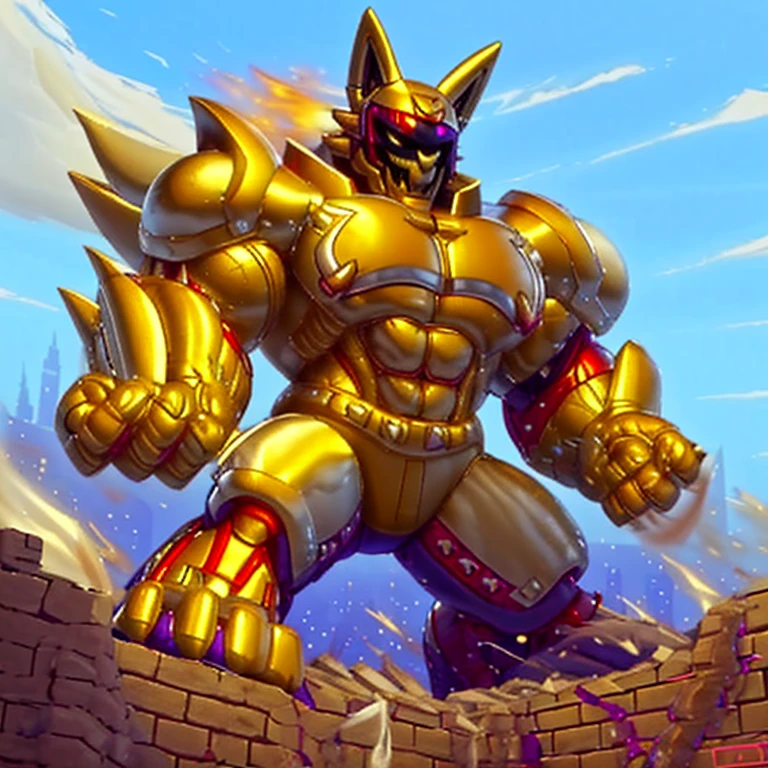 (masterpiece. official art. 8k. best quality. detailed full body. full body.)
(situation 1 : dominating Shiny_Mega_Lucario. Shiny_Mega_Lucario is over 1000 meters long. focus GIANT mechanical Muscular Shiny_Mega_Lucario is trampling the city. Looking down. macro. stomp. Low-angle perspective. emphasizing the immense size.)
(situation 2 :smoke and flames rising from the destruction in the city)
(Additional details 1: BlackKnight_fe. Armor. Cape. Helmet.. high-tech bio-mecha armor. real texture material. whole body shines like metal. Wearing cyberpunk mecha. emphasizes the muscles. suit fully made of metal. intricate armor. Robotic suit. suit fully made of metal. cyborg. Powered exoskeleton with the same design as Shiny_Mega_Lucario).
(Additional details 2: Detailed head. Detailed Body. Detailed abs. gigantic muscles. HYPER MUSCLES. Gigachad Muscular. big muscle. pecs. triceps. traps. unusually developed muscular body. body full of huge muscles. showing off muscles. pectorales enormes. Exaggeratedly huge muscles. huge muscles. long legs.).
(Additional details 3: nj5furry, Spread wings. It has wings. black have big wings. The claws are sharp. Sharp teeth.).