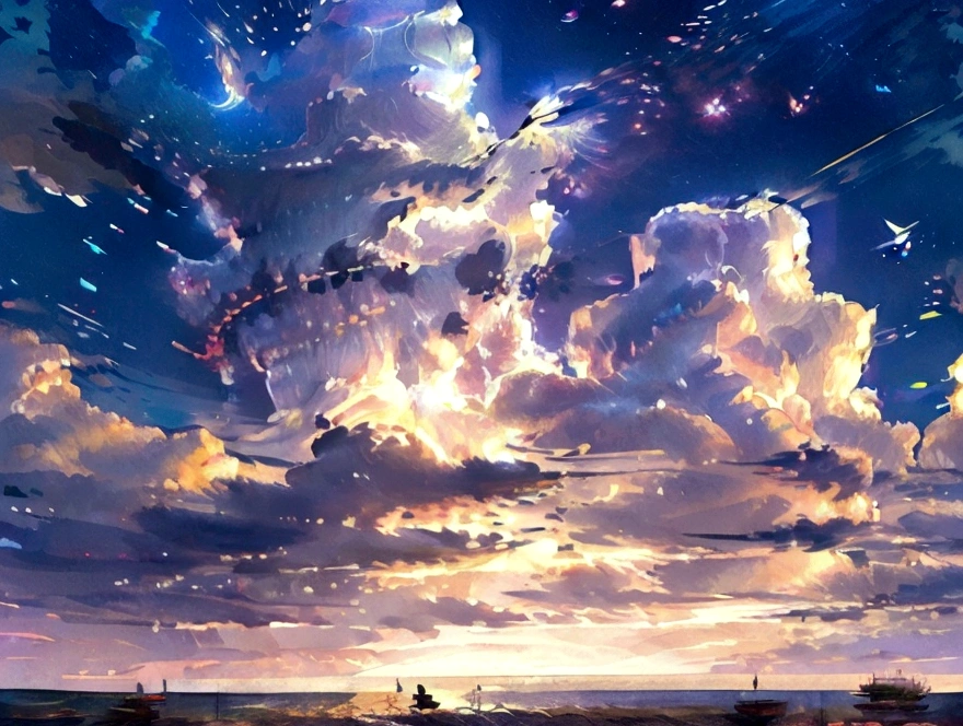 painting of a neon moonlight,Dock area, Bougainville décor , 4K High Definition, moonlight, cloud,Ocean, moonlight reflection,Beautiful Art UHD 4K, Beautiful artwork illustration, Beautiful digital painting, Highly detailed digital painting, Beautiful digital art, Detailed painting 4k, Highly detailed digital painting, Rich, picturesque colors, Gorgeous digital painting