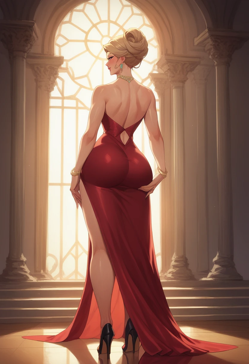Rays of light, elegance face,mature face,Seductive,25yo,beautiful,onepiece dress,leg focus,standing,heeled
