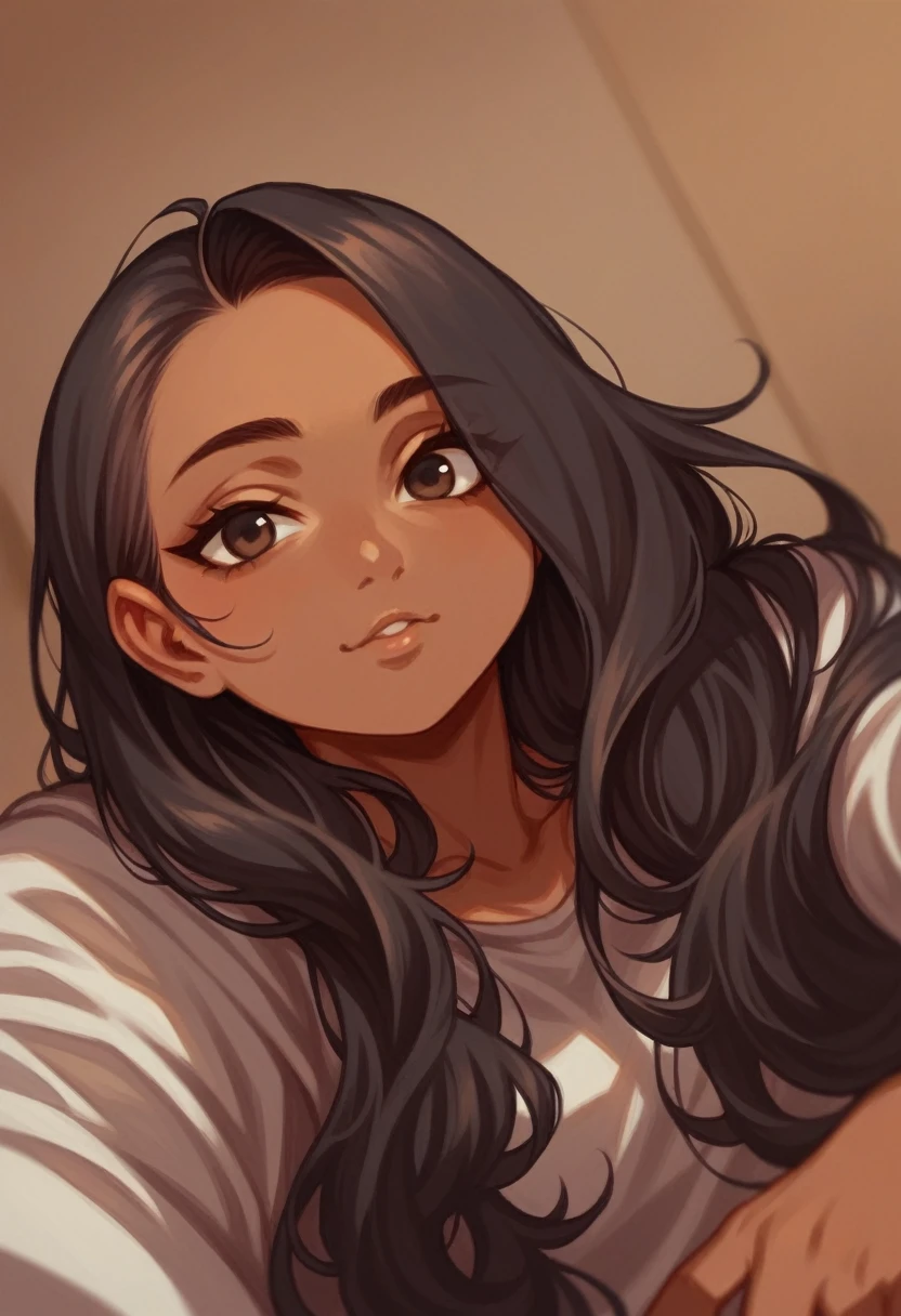 there is a young girl with long black hair posing for a picture, around 1 , selfie photo, 18 years old, profile picture, indian girl with brown skin, old picture, profile pic, 1 6 years old low quality picture, not blurry, desaturated!!, blurry image, cute photo, at night time, candid photo