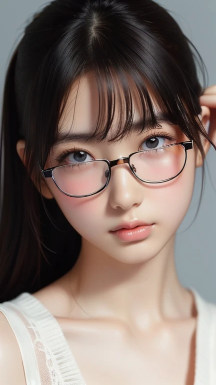 View your viewers,Leaning forward,(Random cute clothes),(Random Animation Pose),(Thin type),(Large Breasts),(Random hairstyle),(Best image quality, (8K), Ultra-realistic, 最high quality, high quality, High resolution, high qualityの質感, Attention to detail, Beautiful details, Fine details, Highly detailed CG, Detailed Texture, Realistic facial expressions, masterpiece, in front),(Wear glasses:1.1)