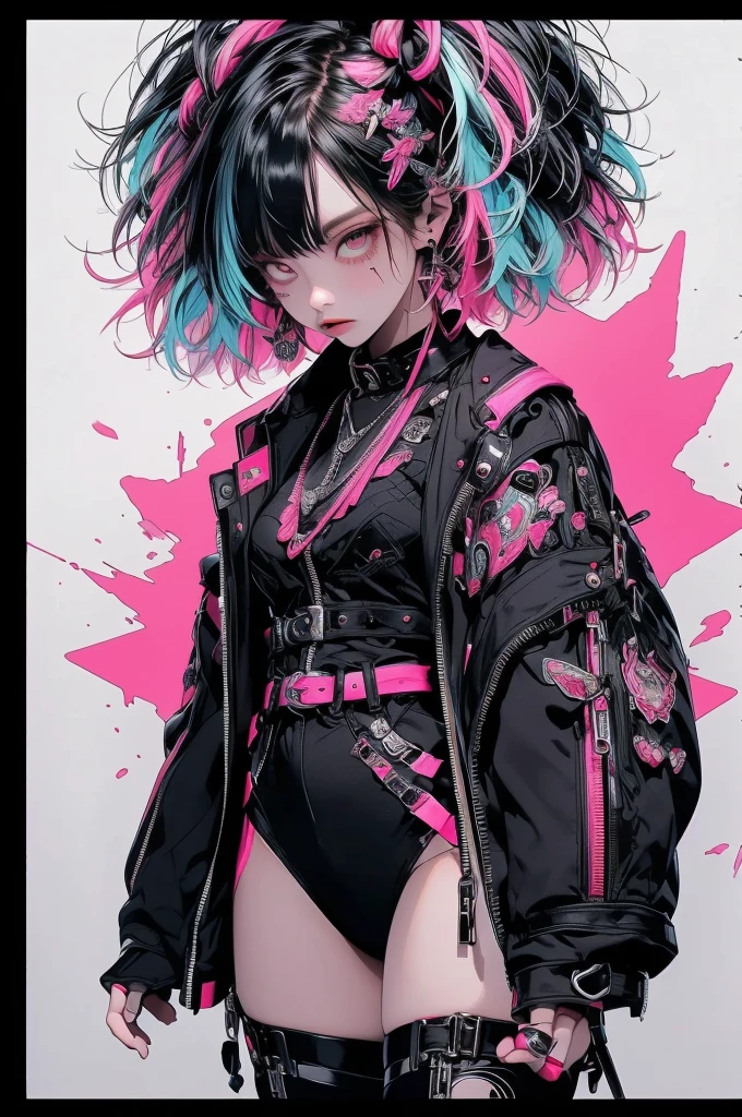 ((((dramatic))), (((Grainy))), (((intense))) film poster featuring a young neon blue hair woman as the central character. She stands have confidencely in the center of the poster, wearing a stylish and edgy leather corset lace panties and thigh high boots with lots of straps buckles and zippers, with a determined Performance on her face. The background is aesthetic atmospheric dark and Grainy, Cherry blossoms and butterflies blowing in the wind, With danger and tension. The article is bold and to attract attention, with a Catchy tagline that adds to the overall feeling of drama and excitement. The color palette is mainly dark with splashes of Vibrant neon colors, giving the poster a dynamic and visually impressive appearance,tachi-e
(magazine:1.3), (cover-style:1.3), fashionable, woman, Vibrant, Costume, Sexy seductive poses, front, colorful, dynamic, background, element, have confidence, Performance, Holding, statement, accessories, Majestic, Coiled, The surrounding area, touch, scene, article, cover, bold, to attract attention, title, stylish, font, Catchy, Heading, big, impressive, Modern, trend, concentrated, fashion,