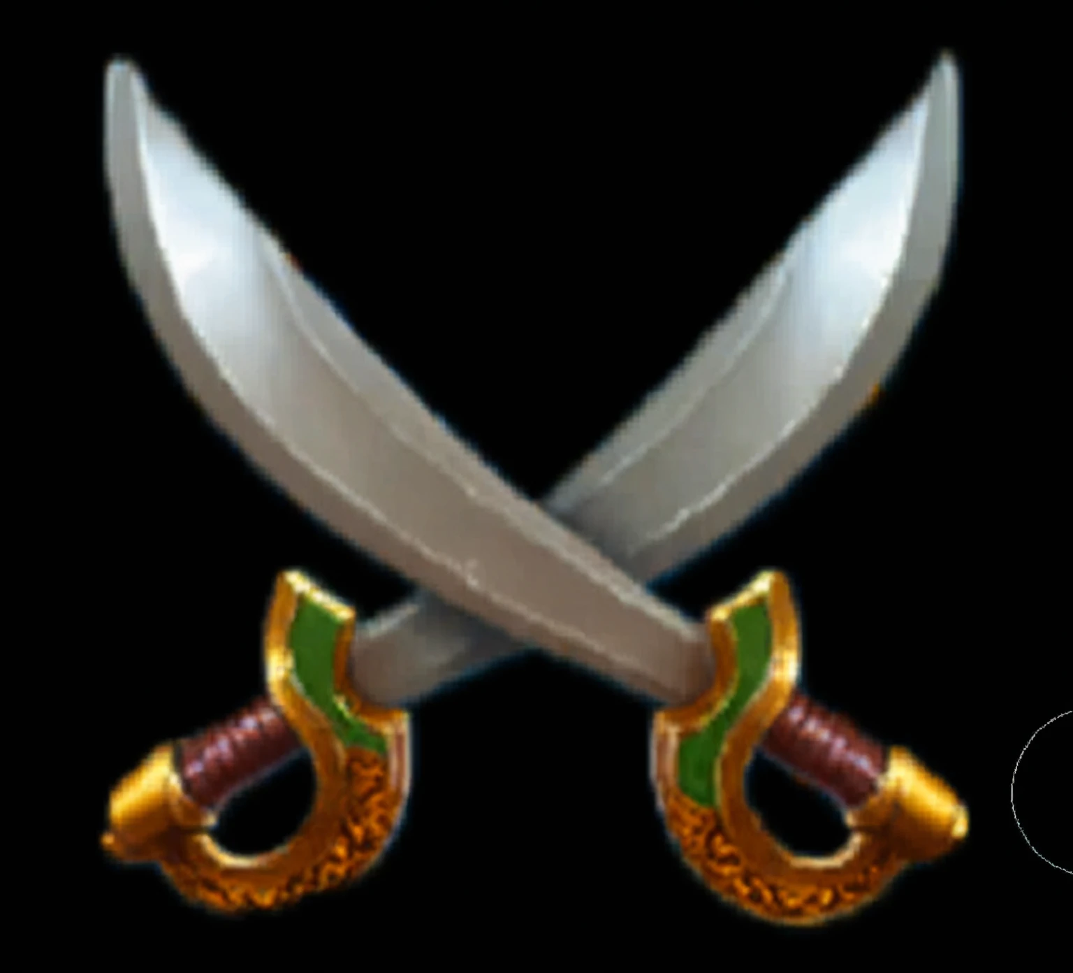 there are two ดาบ with gold and green designs on them, dual ดาบ, dual wielding ดาบ, two ดาบ, มีดสั้น, wielding two มีดสั้น, ดาบ, อาวุธโจรสลัด, holding มีดสั้น, dual wielding two magical ดาบ, metal ดาบ, ดาบดาบ, อาวุธดาบสงคราม, wielding มีดสั้น, wielding twin ดาบ, ดาบวาววับ, ใบมีดดาบหุ้มเกราะ, ดาบ symbol, hook, mobile game art, banner, detailed game art, stylized game art, game illustration, splash screen art, full card design, wallpaper!, extended art, adtime style art, saturated colorful