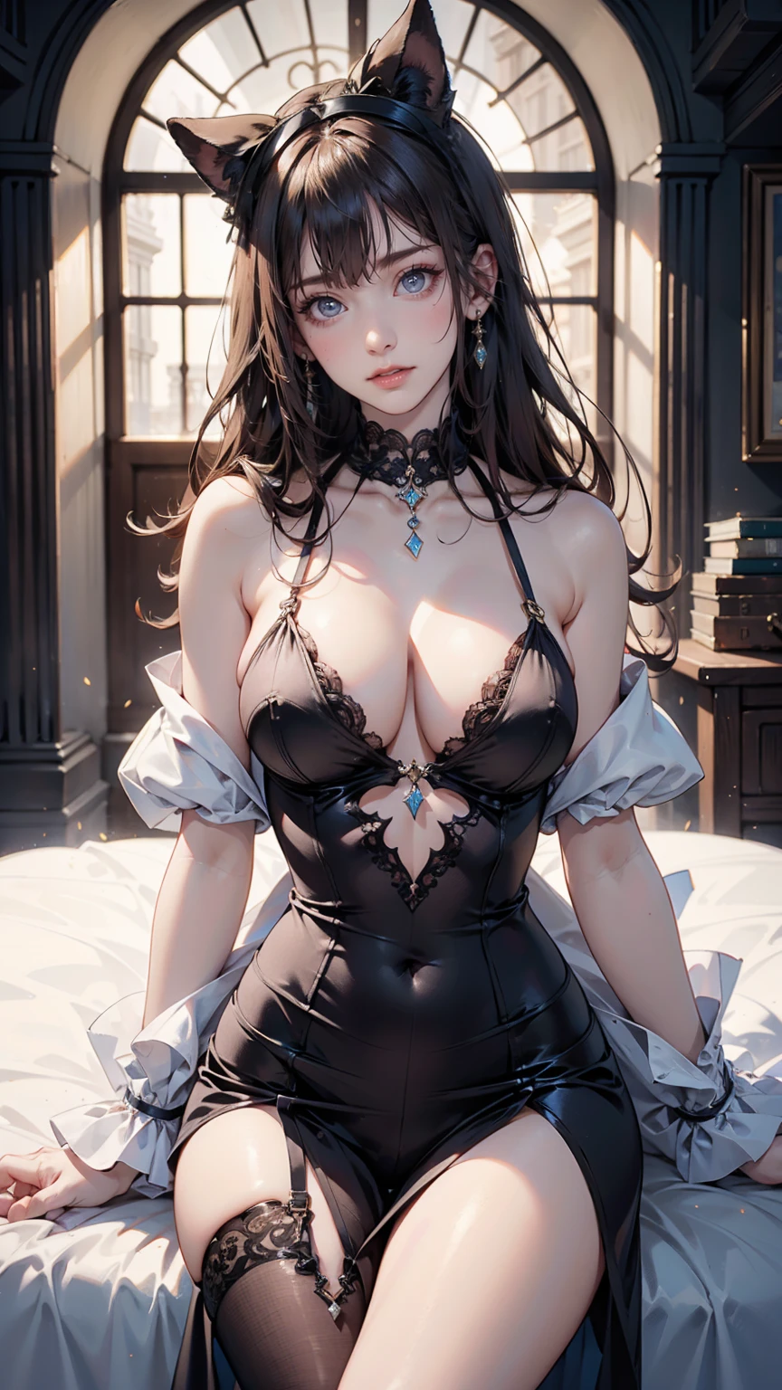 Alice in Wonderland, Magical creatures all around you, masterpiece, detailed、24 year old Caucasian female、Sexy、Sexy proportions、Narrow waist