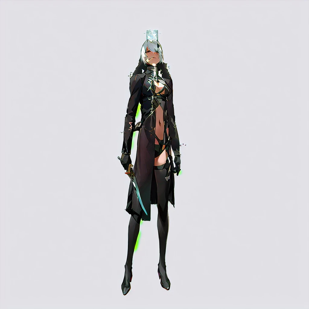 a close up of a person in a black outfit with a sword, nier 2 b, thancred waters in style of wlop, nier, katana zero video game character, 2b, 2 b, killy from blame!, snake-head female assassin, nier autoamata, style game square enix, final fantasy 14 style