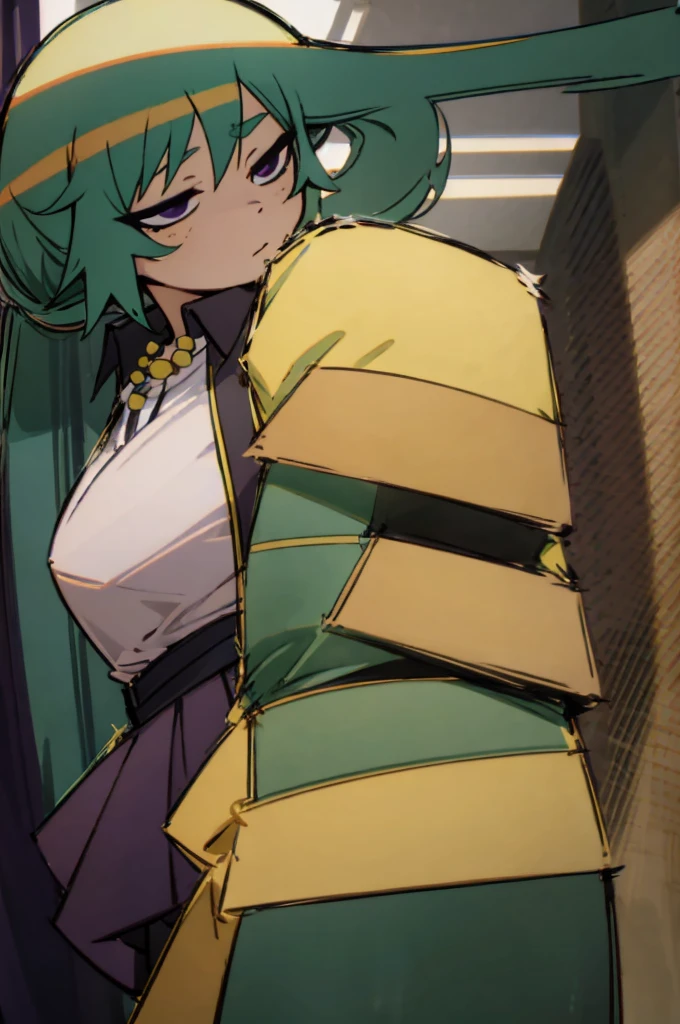 (masterpiece:1.2), (best quality:1.2), (high resolution:1.2), absurdres, solo, 1girl, mitsuri kanroji, belt, black skirt, cleavage, demon slayer uniform,haori, japanese clothes, sleeveless, miniskirt, partially unbuttoned, pleated skirt, skirt, uniform, braid, gradient hair, (green eyes:1.5), green hair, long hair, mole, mole under eye, multicolored hair, pink hair, twin braids, two-tone hair, midriff, navel, armpit, (cute:1.2), (sexy:1.2), (seductive:1.2), (blush:1.2), (naughty smirk:1.2), standing, (looking at viewer, from below), outdoors, ocean, beach background, sunlight, (highly detailed eyes:1.2), (highly detailed face:1.2) miniskirt,miniskirt,miniskirt