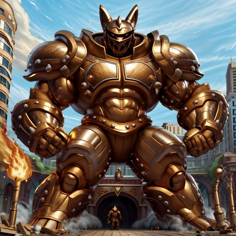 (masterpiece. official art. 8k. best quality. detailed full body. full body.)

(situation 1 : dominating Shiny_Mega_Lucario. Shiny_Mega_Lucario is over 1000 meters long. focus GIANT mechanical Muscular Shiny_Mega_Lucario is trampling the city. Looking down. macro. stomp. Low-angle perspective. emphasizing the immense size.)

(situation 2 :smoke and flames rising from the destruction in the city)

(Additional details 1: BlackKnight_fe. Armor. Cape. Helmet.. high-tech bio-mecha armor. real texture material. whole body shines like metal. Wearing cyberpunk mecha. emphasizes the muscles. suit fully made of metal. intricate armor. Robotic suit. suit fully made of metal. cyborg. Powered exoskeleton with the same design as Shiny_Mega_Lucario).

(Additional details 2: Detailed head. Detailed Body. Detailed abs. gigantic muscles. HYPER MUSCLES. Gigachad Muscular. big muscle. pecs. triceps. traps. unusually developed muscular body. body full of huge muscles. showing off muscles. pectorales enormes. Exaggeratedly huge muscles. huge muscles. long legs.).

(Additional details 3: nj5furry, Spread wings. It has wings. black have big wings. The claws are sharp. Sharp teeth.). 
