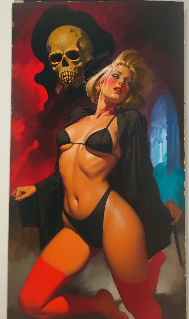 allessbiff2023, Oil painting \(middle\), illustration, 1960s \(style\), stylized, Pulp magazine cover,