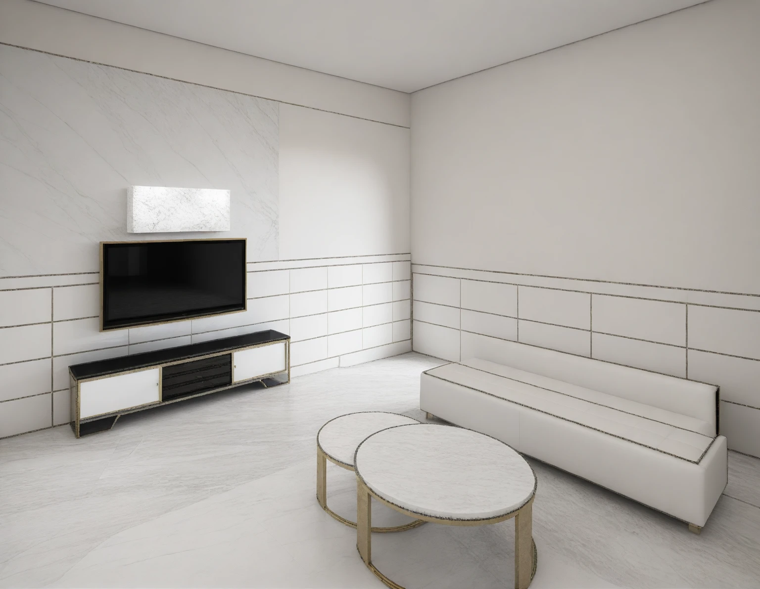 Raw photo,Masterpiece, high quality, best quality, authentic, super detail,
indoors, interior , ((living room :1.3)), modern style, daylight, (WHITE WALL),luxury, marble tile floor, fridge, black stone counter top, tiling wall