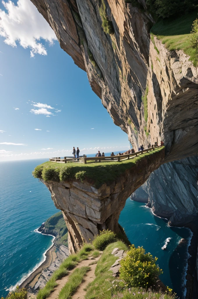 Serenitlys spot faeceful cliff high abov