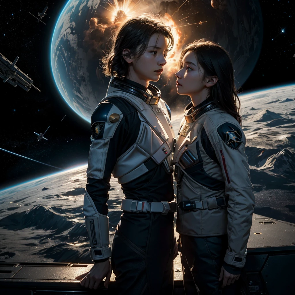 ((Space War,Interstellar War,Starfleet,flagship,Distant Battle,light,explosion)),
masterpiece,Highest quality,8K,High resolution,Raw photo,
sf,future,dream-like,Photorealistic,Actual photo,Black and blue,
Award-winning,Browsing Caution,
Cold tones,mysterious,Anxious,nervous,
Low Key Lighting,Backlighting,
Physically Based Rendering,
Thin Outline BREAK
