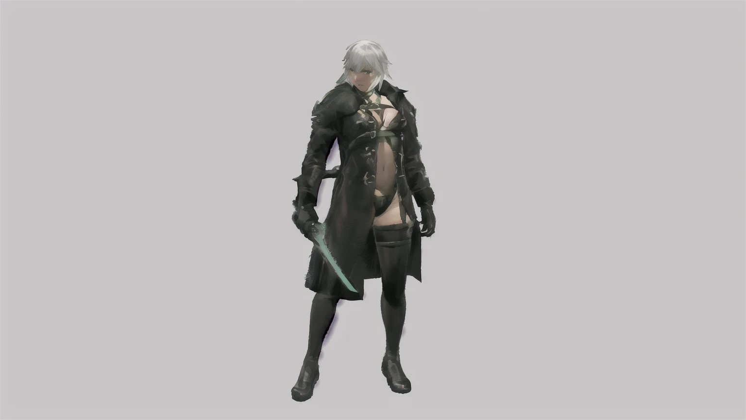 masterpiecie, beuatiful, Jack_the_ripper, sexy, art, a close up of a person in a black outfit with a sword, nier 2 b, thancred waters in style of wlop, nier, katana zero video game character, 2b, 2 b, killy from blame!, snake-head female assassin, nier autoamata, style game square enix, final fantasy 14 style