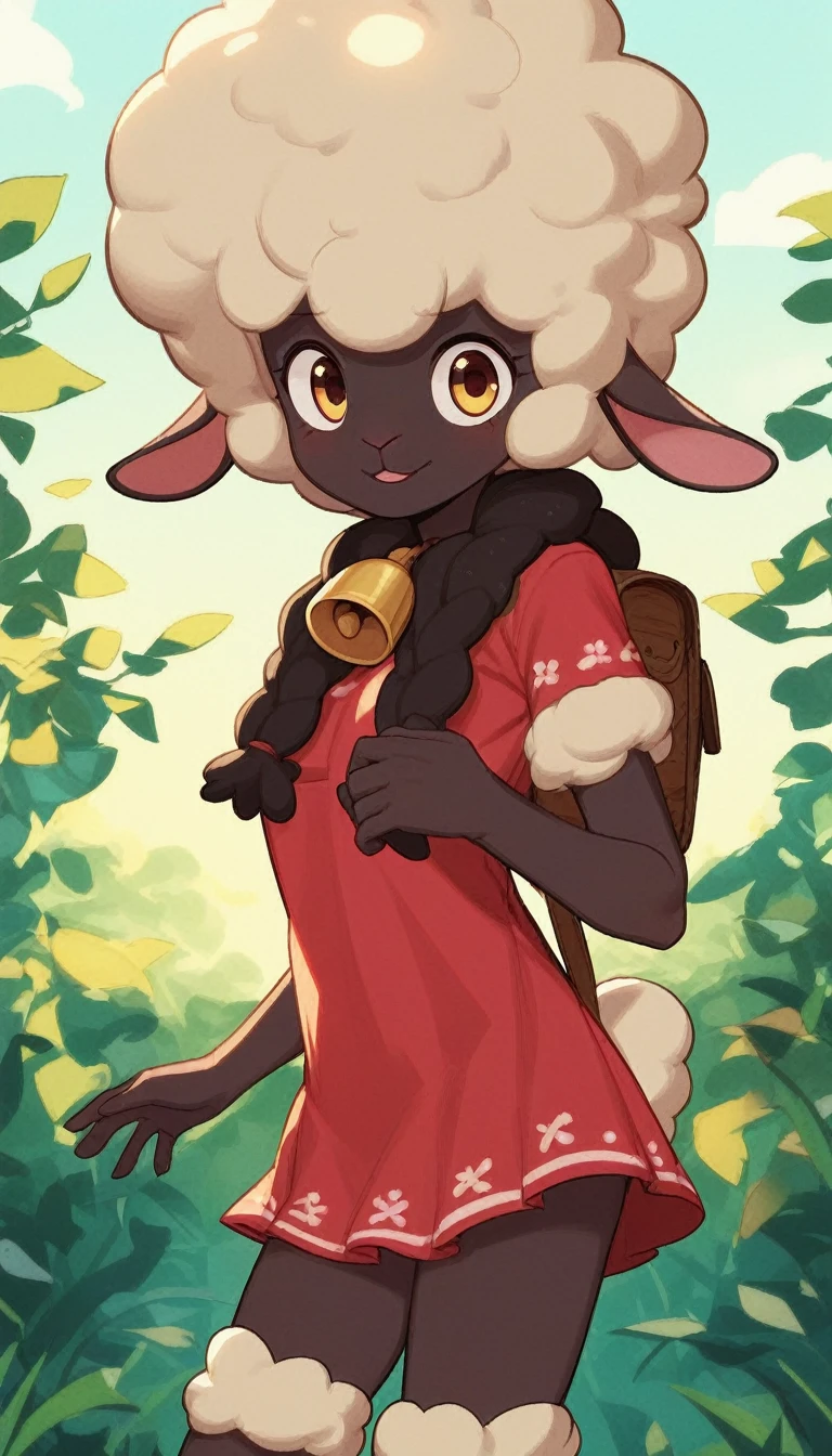1 girl, young, antro, woolry, wool, fluffy wool, sheep girl, check_9, check_8_up, check_7_up, check_6_up, check_5_up, check_4_up