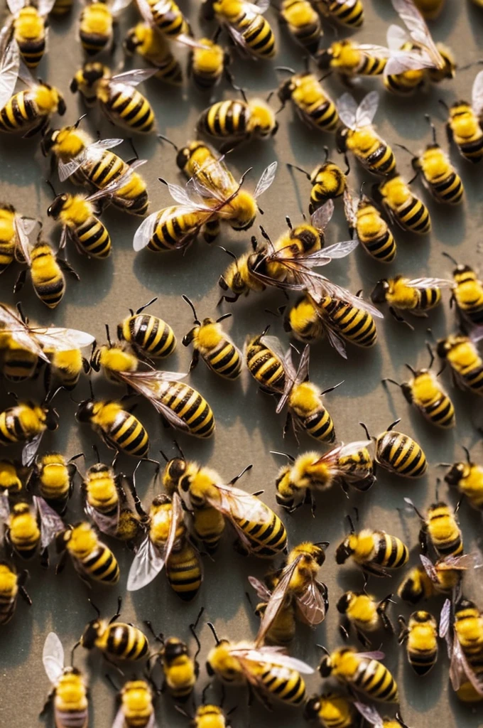 Create a picture of a bee and write the sentence "bee organize" into the image
