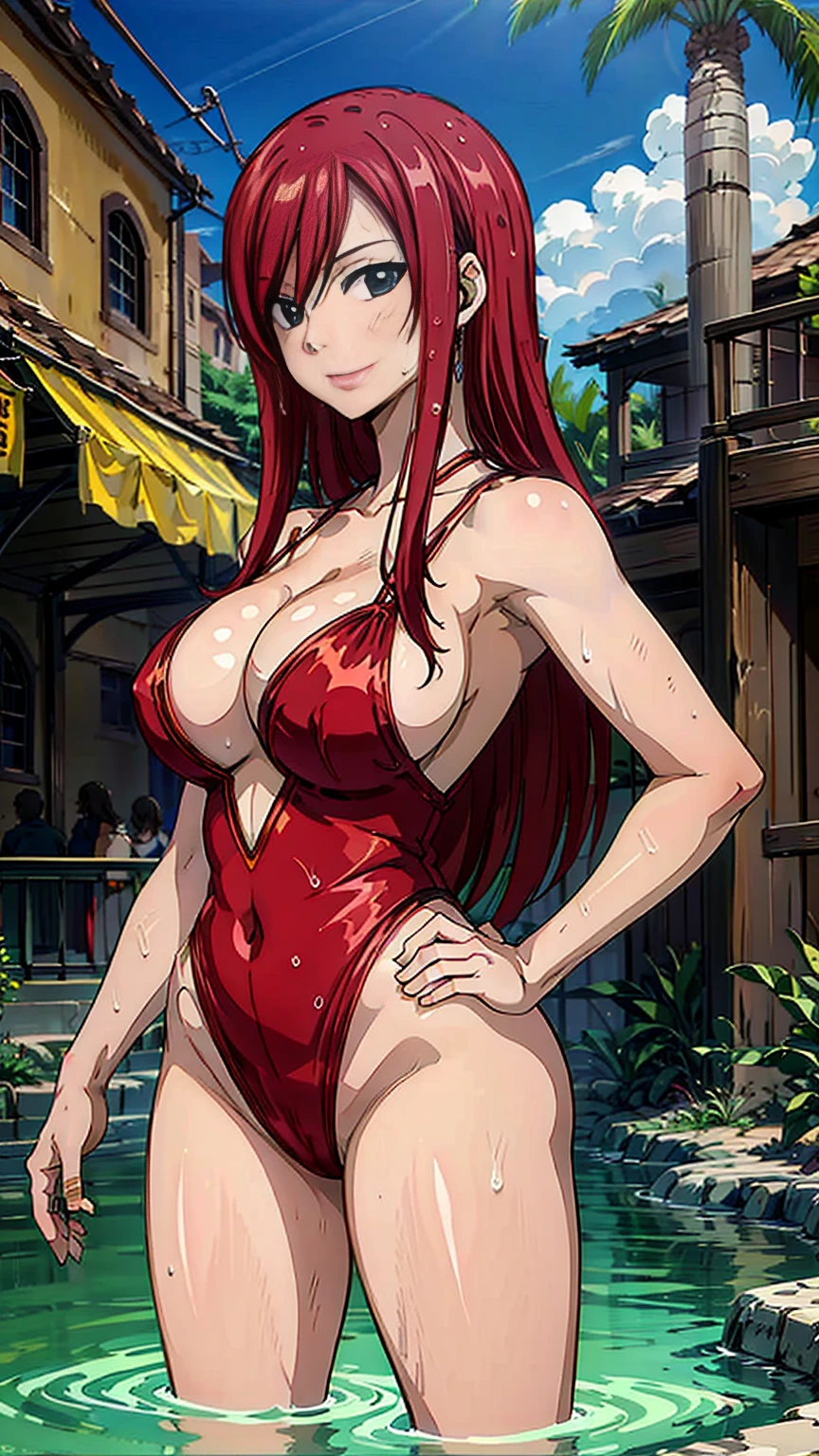 red lingerie, red hair, large breasts, hands on breast, BIG ASS, pawg, hiquality, BEAUTIFUL POSE, time, drip, Coachella, florida, stream, F4
The Perfect Face, symmetric eyes, the perfect body, highly detailed skin, solo, full - body, standing straight, looking forward, pyramid, wide hips, an oasis, looking a viewer, viewpoint, Smile, Happy, Professional photography, 8K, RAW photo, Best Quality, Masterpiece, photo-realistic, Highly detailed, Cinematic lighting, sharp-focus, dslr, High Resolution, Photorealistic, wet skin, Water Kapaya, sparkly skin,