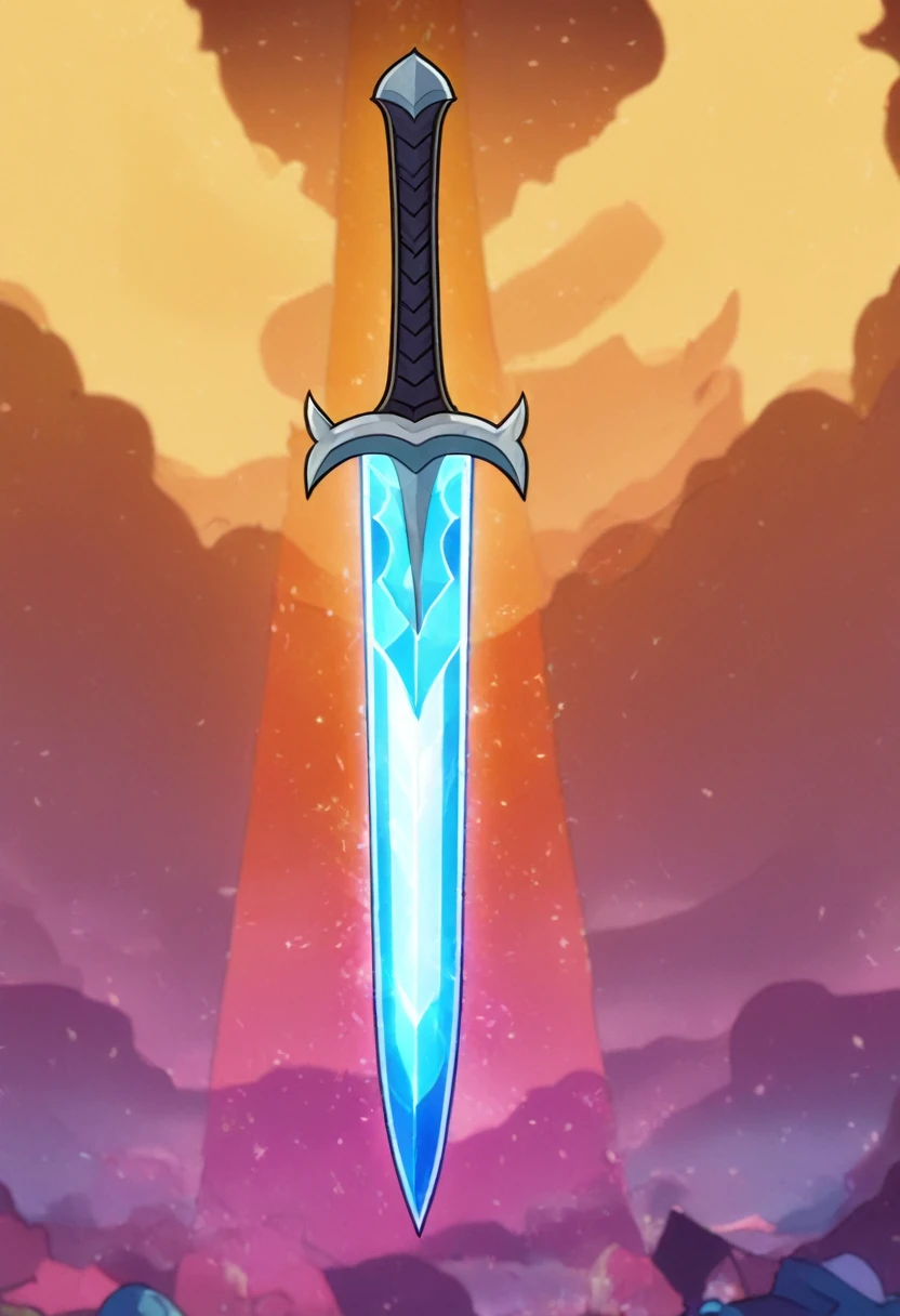 symbol, curve sword, mobile game art, banner, detailed game art, stylized game art, game illustration, splash screen art, full card design, extended art, adtime style art, saturated colorful