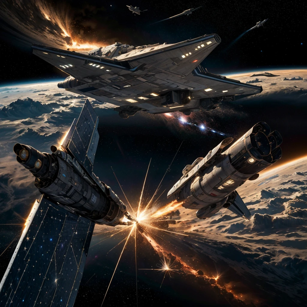 ((Space War,Interstellar War,Starfleet,flagship,Distant Battle,light,explosion)),
masterpiece,Highest quality,8K,High resolution,Raw photo,
sf,future,dream-like,Photorealistic,Actual photo,Black and blue,
Award-winning,Browsing Caution,
