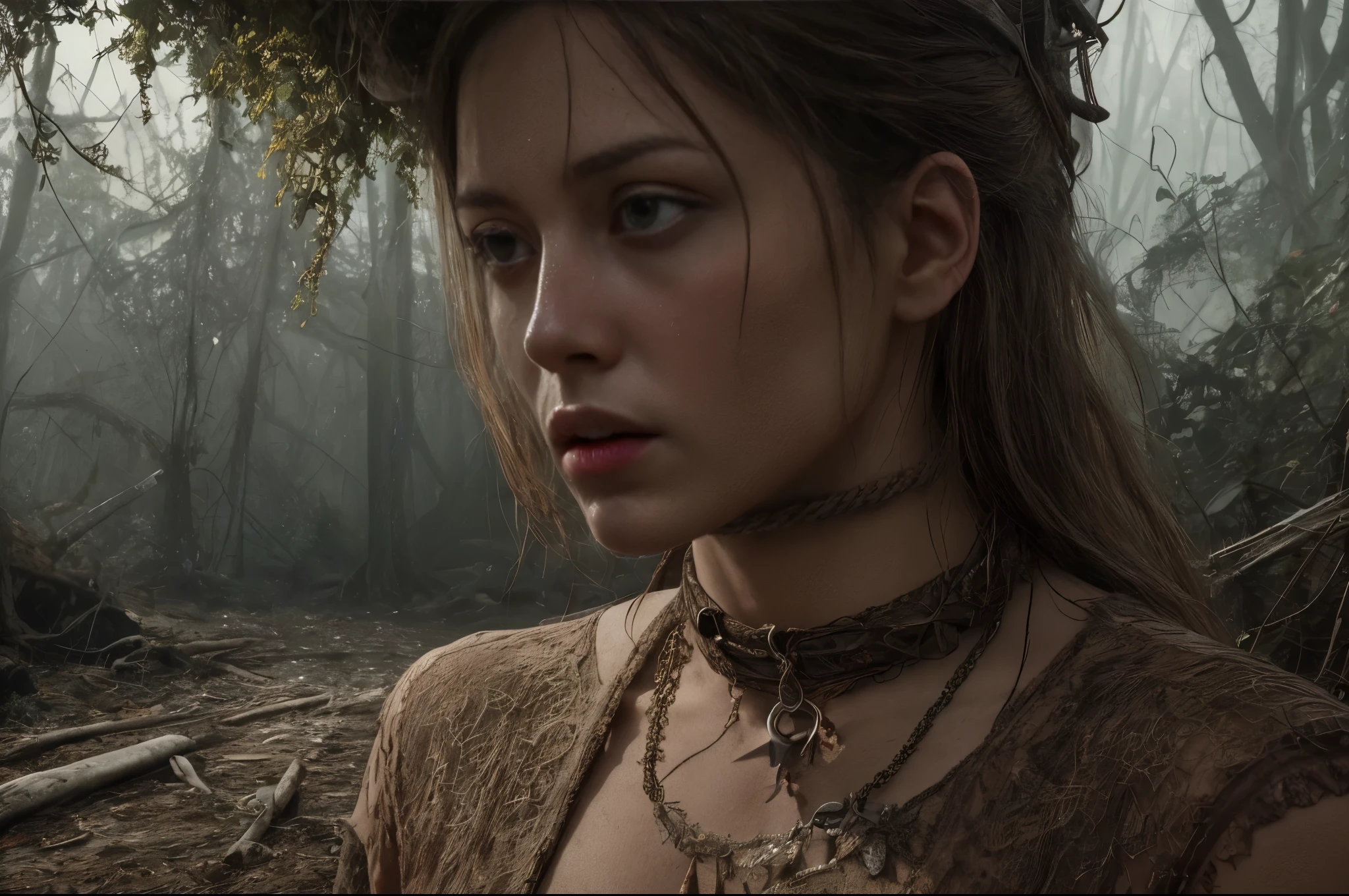 A haunting masterpiece, of unparalleled quality, showcasing a tragic scene of a  girl hanging from a tree. The rope around her neck, reminiscent of a hangman's noose, is rendered in exquisite detail, a testament to the artist's skill. The atmosphere is horrific, laden with sadness and a profound sense of melancholy. The girl's torn clothing is rendered with vibrant colors, contrasting starkly with the somber scene.

The dramatic lighting, inspired by chiaroscuro, creates a cinematic atmosphere, with deep shadows and highlights that evoke a moody, gritty, and dark gothic ambiance. [The character is surrounded by mist, evoking a mysterious and eerie atmosphere. The lighting is dark and atmospheric, with a red smoke adding a touch of sinister ambiance. The image is of the best quality, with a resolution of 4k and HDR enhancement, showcasing the utmost level of detail and realism, sfw, full body shot.]. [8K, Best Quality, Masterpiece, Ultra High Resolution, (highly detailed CG unity 8k wallpaper), (best photo), (best shadows), isometric 3D, octane rendering, ray tracing, highly detailed, (Best quality, 4K, 8k, A high resolution, masterpiece:1.2), absurdity, masterpiece, ultra detailed, (realistic, photorealistic, photorealistic:1.37), complex parts, HDR, (complex parts:1.12), (hyper detailed, hyper realistic, Soft lighting, spicy:1.2), (complex parts, Hyper detailed:1.15). Blurred foreground. (backlit), realistic, masterpiece, high quality, brightness, chromatic aberration, 8k uhd, some smoke, shadows, contrast, clear sky, (warm hue, warm tone), high details, natural reflections]. 