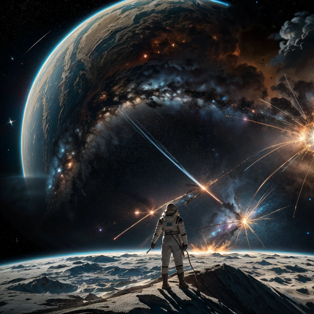 ((Space War,Interstellar War,Starfleet,flagship,Distant Battle,light,explosion)),
masterpiece,Highest quality,8K,High resolution,Raw photo,
sf,future,dream-like,Photorealistic,Actual photo,Black and blue,
Award-winning,Browsing Caution,
