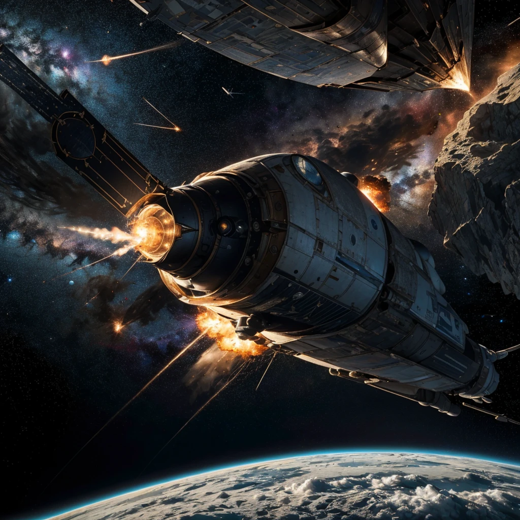((Space War,Interstellar War,Starfleet,flagship,Distant Battle,light,explosion)),
masterpiece,Highest quality,8K,High resolution,Raw photo,
sf,future,dream-like,Photorealistic,Actual photo,Black and blue,
Award-winning,Browsing Caution,
