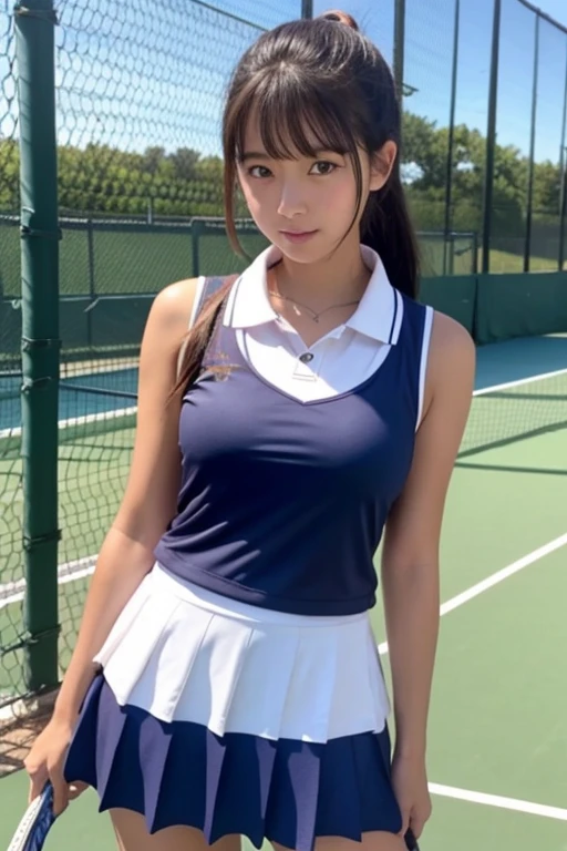 high school girl、Tennis Wear、See-through
