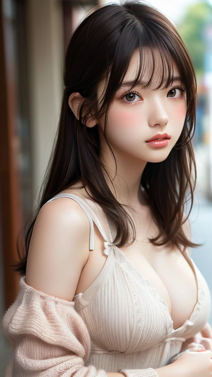 View your audience,high school girl,Leaning forward,(Random cute clothes),(Random animation pose),(Thin type),(Large Breasts),(Random hairstyle),(Best image quality, (8K), Ultra-realistic, 最high quality, high quality, High resolution, high qualityの質感, Attention to detail, Beautiful details, Fine details, Extremely detailed CG, Detailed Texture, Realistic facial expressions, masterpiece, in front)、Summer Dresses