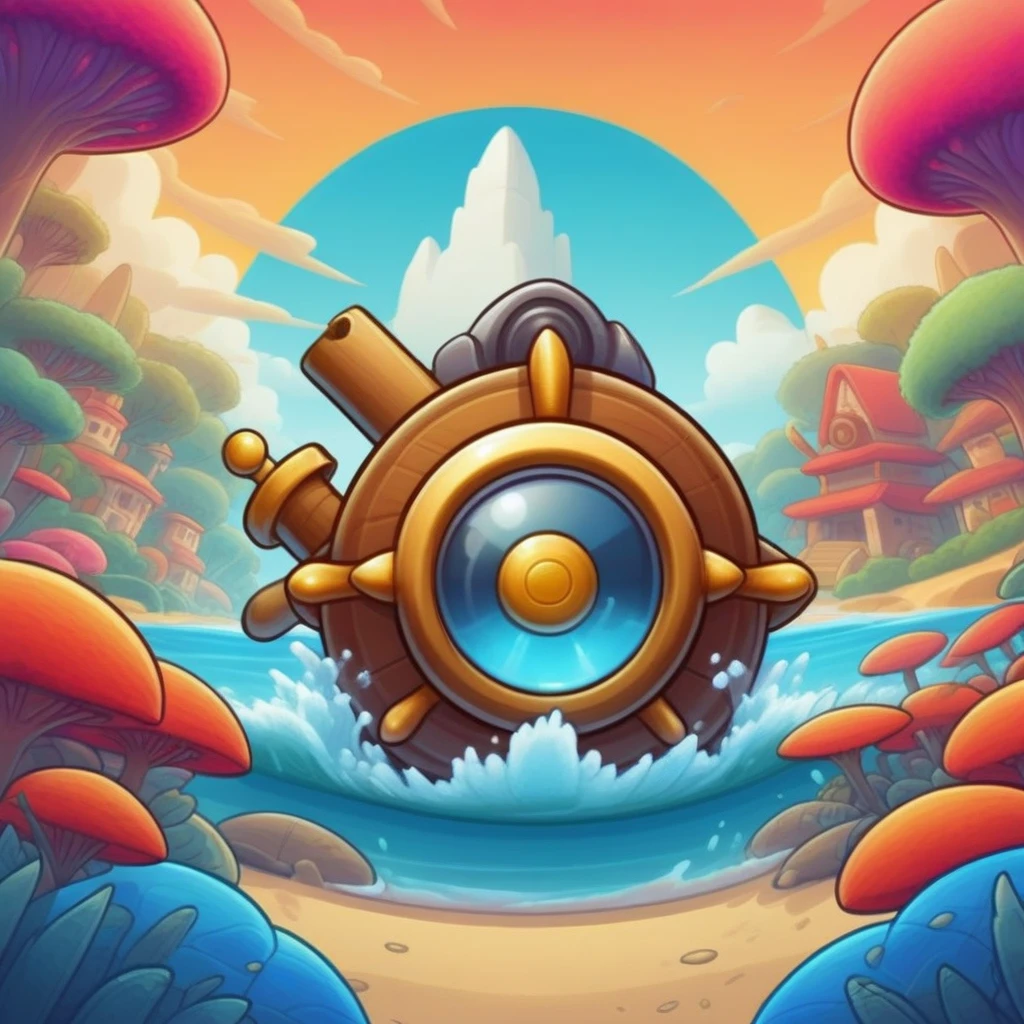 spyglass item , mobile game art, banner, detailed game art, stylized game art, game illustration, splash screen art, full card design, wallpaper!, extended art, adtime style art, saturated colorful, game item