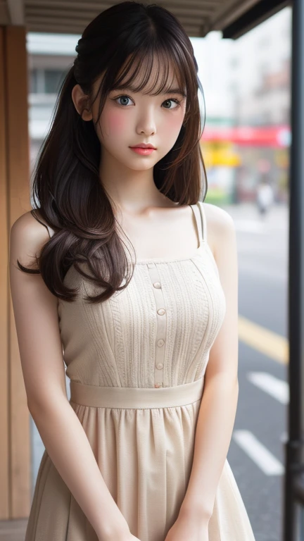 View your audience,high school girl,Leaning forward,(Random cute clothes),(Random animation pose),(Thin type),(Large Breasts),(Random hairstyle),(Best image quality, (8K), Ultra-realistic, 最high quality, high quality, High resolution, high qualityの質感, Attention to detail, Beautiful details, Fine details, Extremely detailed CG, Detailed Texture, Realistic facial expressions, masterpiece, in front)、Summer Dresses