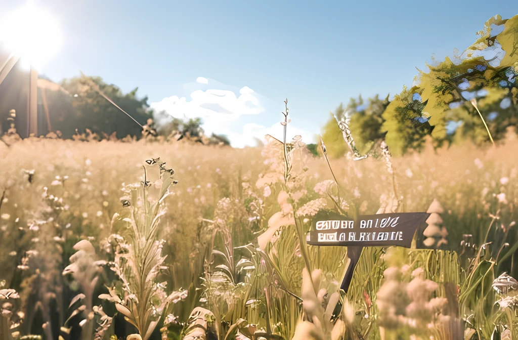 a close up of a field of tall grass with the sun shining, sunny meadow, sunny environment, long ragweed in the foreground, wild vegetation, meadow in the background, very shallow depth of field, sunny atmosphere, detailed fields nature, overgrown with ragweed, grassy field, afternoon sunlight, sunny day time