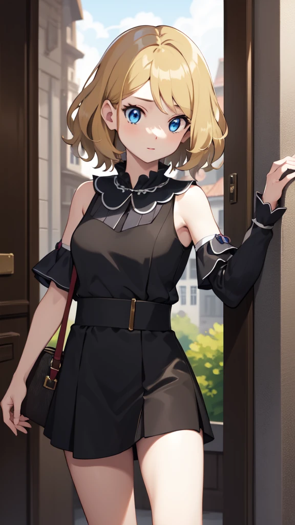 gonzarez, masterpiece, Serenaj, 1girl, solo, blue eyes, blonde hair, short hair,