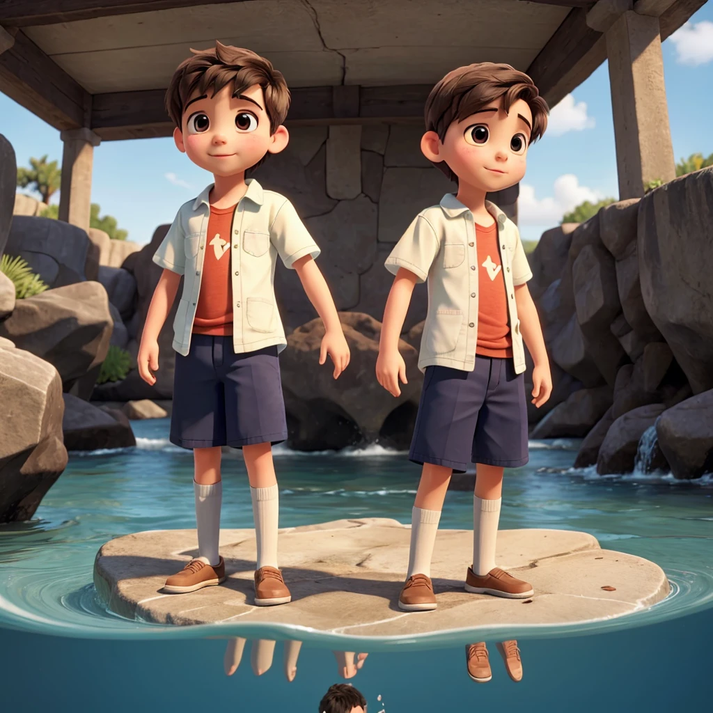 Two young boy in the water