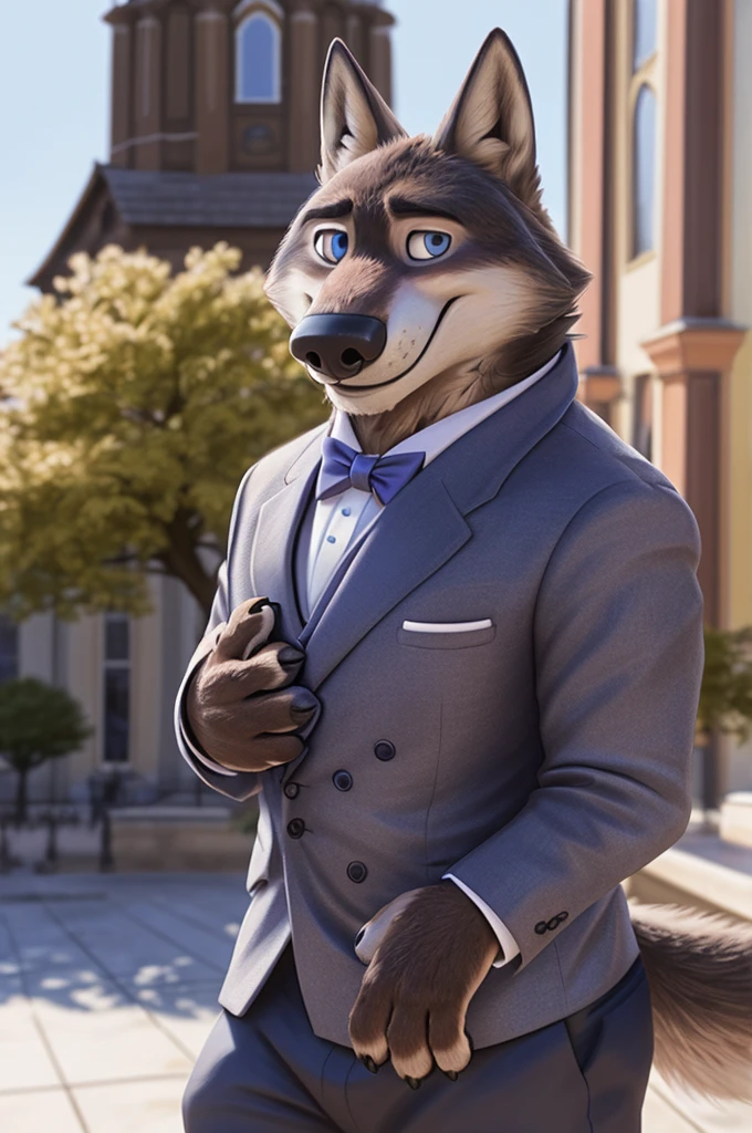 Larry (Zootopia), wolf, Gray Fur, (brown body:1.3), beautiful blue eyes, Zootopia, dressed,blazer,pink shirt,trousers,boutonniere,the bow tie, canine,wolf, detailed fur, male, second, paw pads, finger claws,одевает the bow tie, Games,At the viewer, 5 fingers, paws, 4 toes, in the wedding palace, groom, next to my stepfather, белый wolf,
BREAK from nextel, for dating, by xenoforge, (difficult, high detail,digital photography, soft focus, RAW, close to the camera, smile, positive, Good, mood, Houses, looks at the viewer, очень close to the camera,his wedding, palace church, hugs father Photorealism, realistic, photorealistic,digital style, Subsurface scattering,очень close to the camera
шедевр, Best quality, ultra realistic, 8 thousand.)