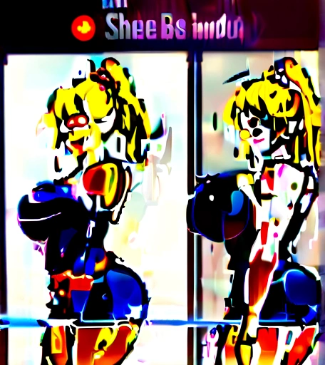 girl is curvy with thick thighs and wide holips, a big thick ass, massive ass, fat ass, one guy with dark skin, Girl is sitting on guy's lap, guy sitting down, She is wearing jean shorts, She is blushing and he is smirking, girl has blonde hair in a ponytail, his hand is on her hip, he's groping her