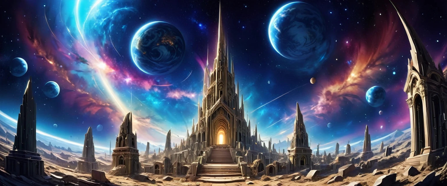 there is  a military graveyard built on the moon, many tombstones in rows and lines, there is flag being raised, in honor of the fallen. the graveyard is based on the moon, you can see the earth in the background and some stars in space, vibrant, Ultra-high resolution, High Contrast, (masterpiece:1.5), highest quality, Best aesthetics), best details, best quality, highres, ultra wide angle, 16k, [ultra detailed], masterpiece, best quality, (extremely detailed)