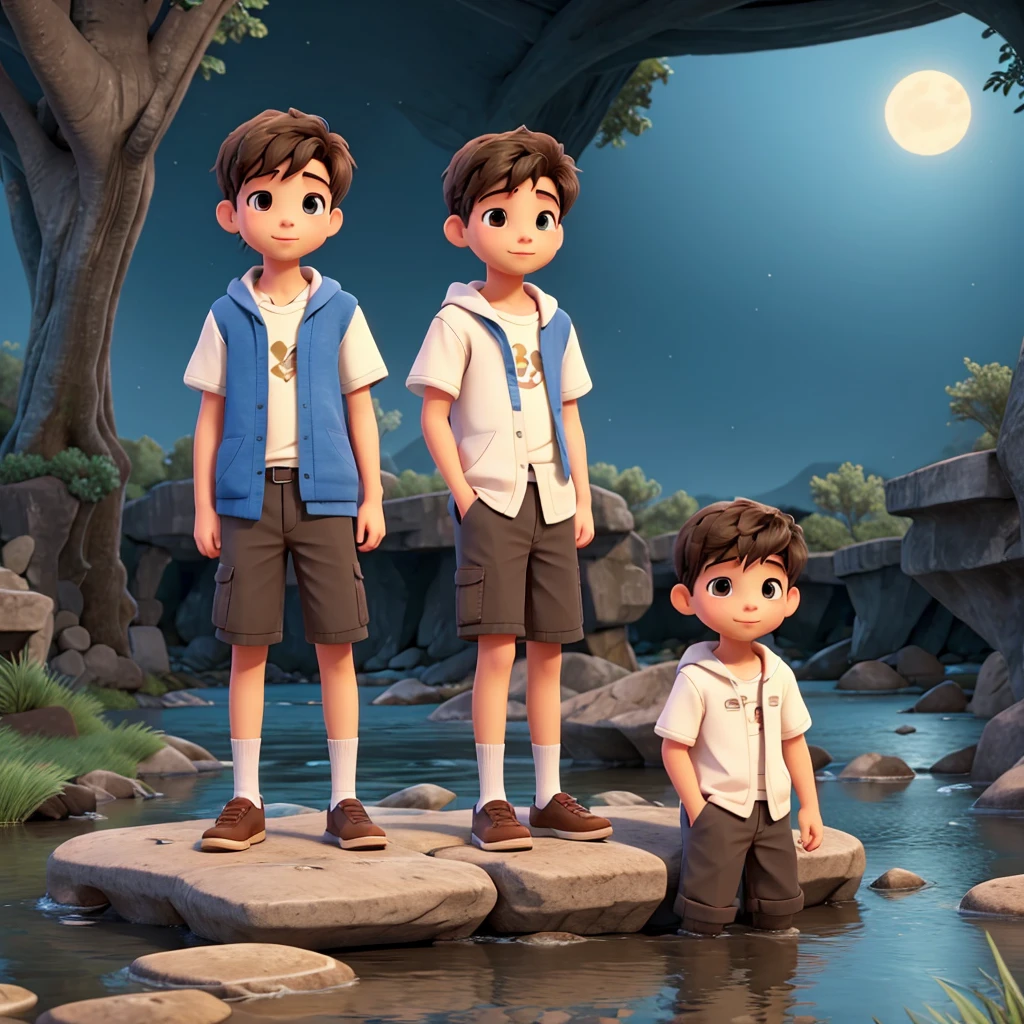Two boy sleep river