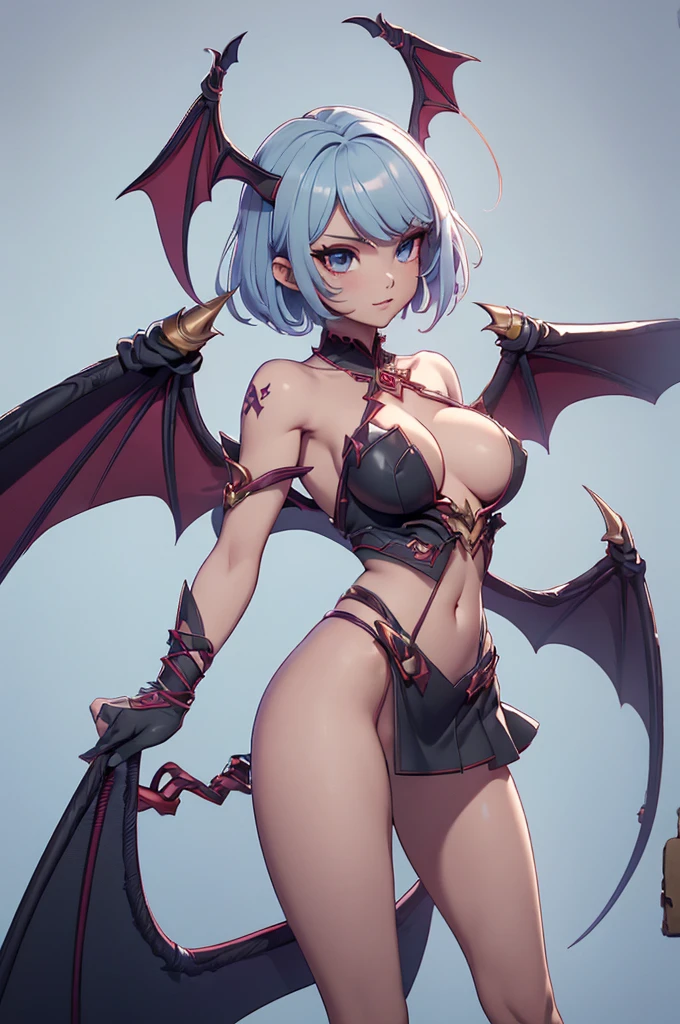 Mini morrigan aensland, (morrigan aensland), 独奏, ray tracing, 3D style, 3DMM, ((oses per photo)), ((oses au cada foto)), fully body,(Front view),(Costas Issue), (Emist on the left), show flat belly, (((oses per photo))),(very big breastsperfect ass, perfect and symmetrical eyes, (perfect handuturistic sword in hand)), ((short hair)),white clothing with textured edges, skin fair, luauas detalhadas, White thigh-high tights with trim, auestido aberto au "au", Waist slender, big legs, low water, Show legs to the top of the waist, ,((top with rip in the middle)),ultra realistic skin, realistic human eyes,ultra realistic skin,super sensual suit,(faixas au torno dos seios), colorfully,top with ruffles,(pubis with a lot of volume),(extrauamente sensual),(very sensual),(red and black thaue),(((giant bat wings))),with bat wings,love the league,(meia calca de renda au um dos lados),(meia calca de renda au um dos lados),((bold embellishments)),((lines involving the legs)),((red lines intertwining the legs)),((lines surrounding the breasts)),((drawing on the groin)),((tatuagau sobre a virilha)),((large opening between the breasts)),(((vestido longo fino e bau solto))),(((vestido leve sauitransparente, with large openings and flying))),(((Nude)))
